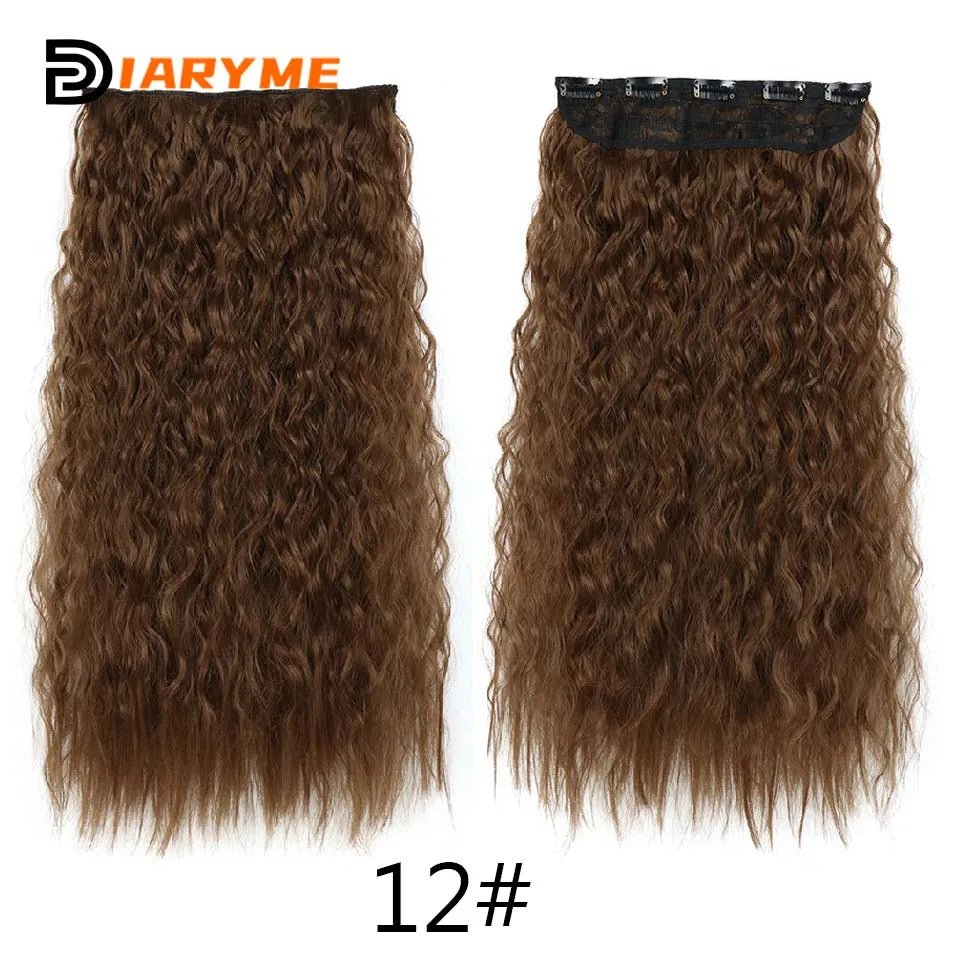 DM Synthetic Wigs Long Hair Pieces Invisible Clip in Hair Pad High Hair Pieces in Hair Extension Fluffy Natural Wig for Women