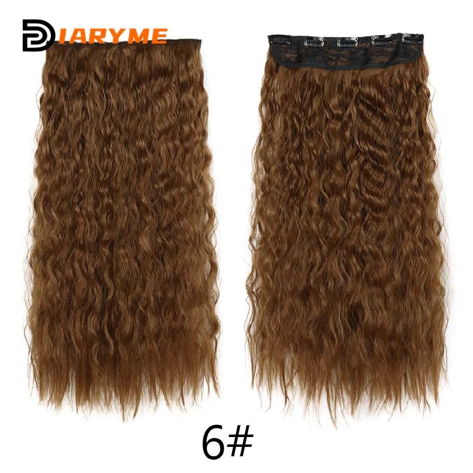 DM Synthetic Wigs Long Hair Pieces Invisible Clip in Hair Pad High Hair Pieces in Hair Extension Fluffy Natural Wig for Women